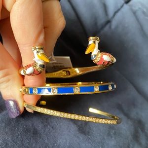 Kate Spade Pelican enamel bracelet bangle set